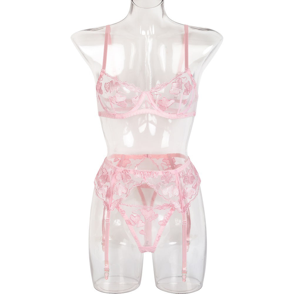 Love&S Love! Love! Heart Embroidery Bra & Panty Set