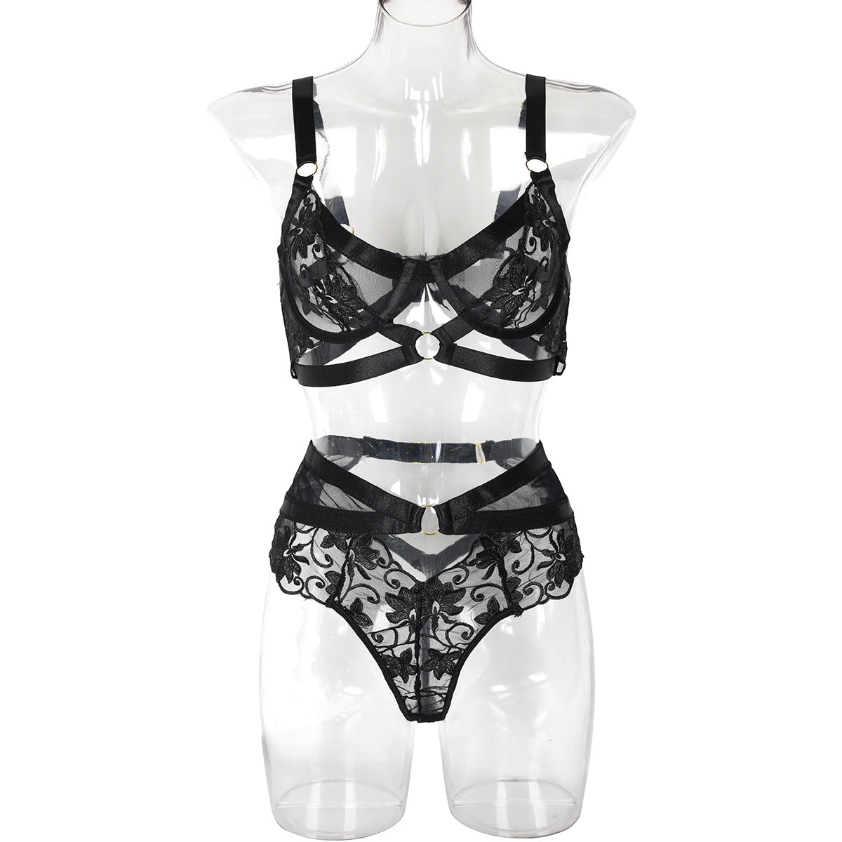Love&S Diva Stripping Embroidery Bra & Panty Set