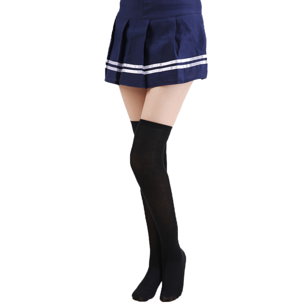 Love&S Student Uniform Tri-Stripe Cotton Durable Stockings