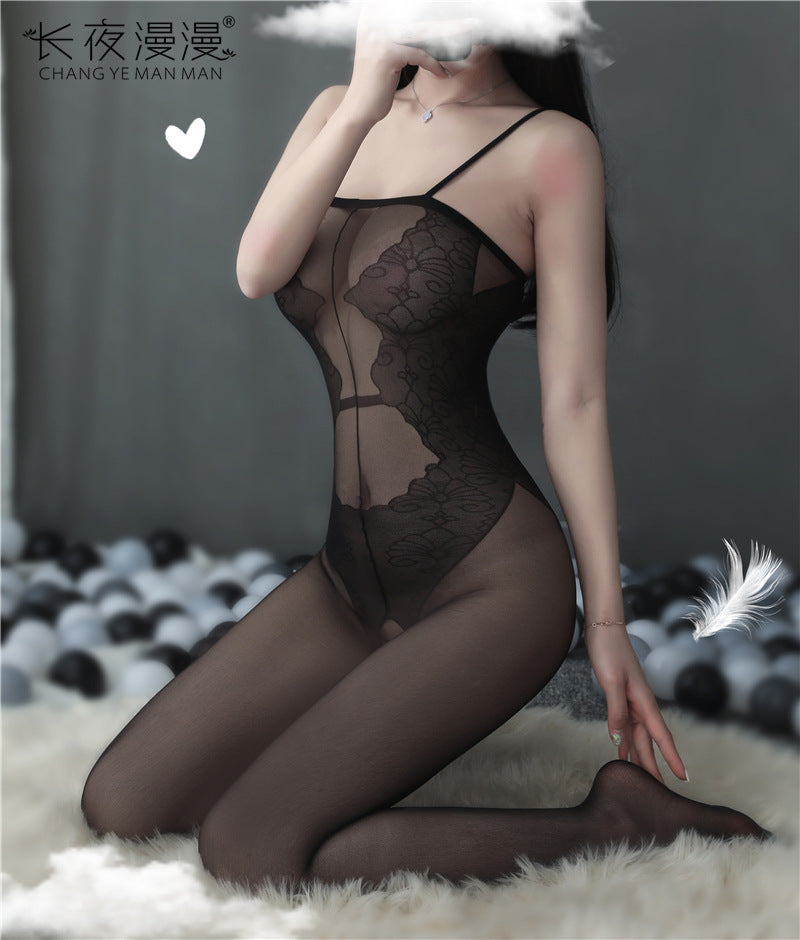 Love&S Lace See-through Teddy Print Bodystocking