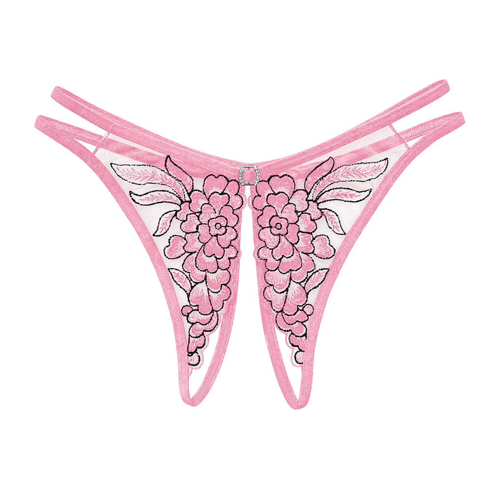 Love&S Open-up Crotchless Embroider Panty