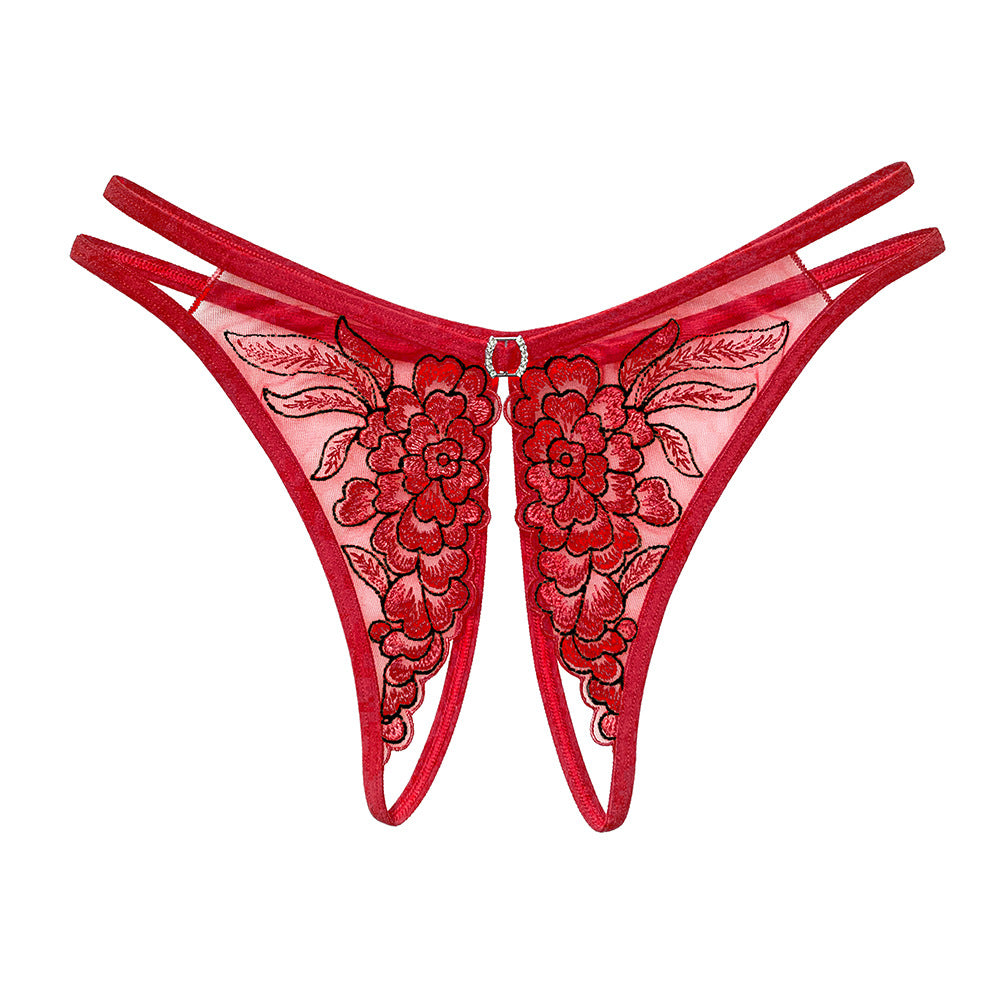 Love&S Open-up Crotchless Embroider Panty