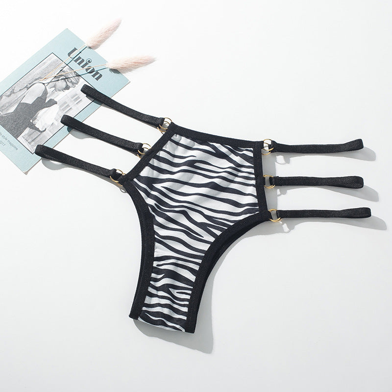 Love&S Triple Striped Animal Accent Panty