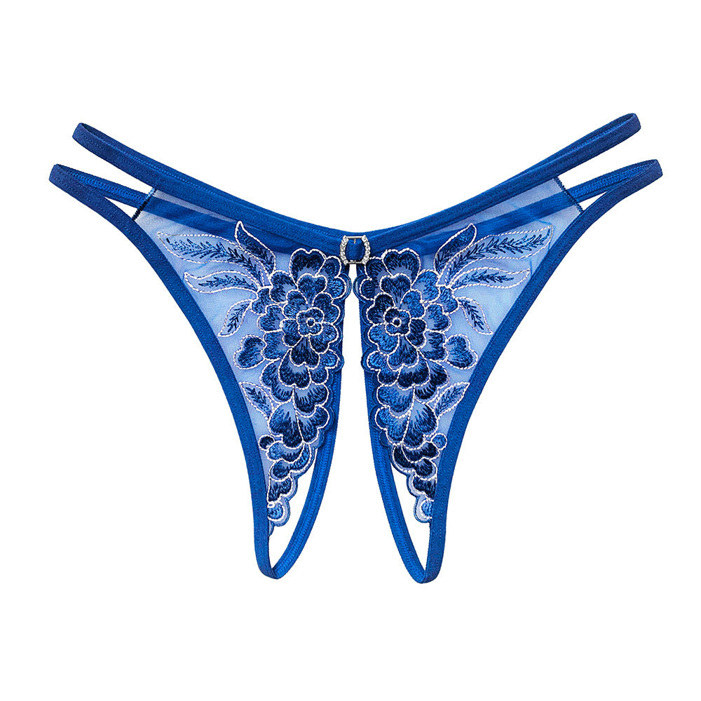 Love&S Open-up Crotchless Embroider Panty