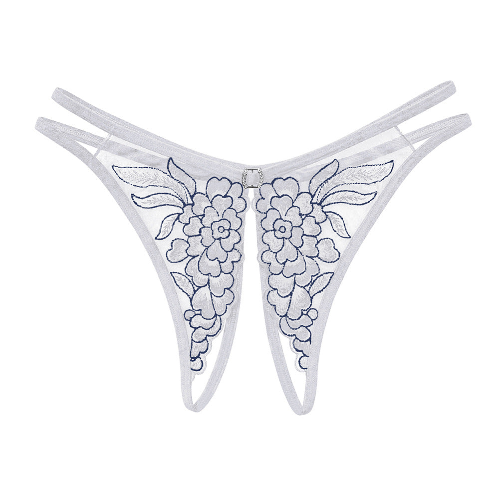 Love&S Open-up Crotchless Embroider Panty